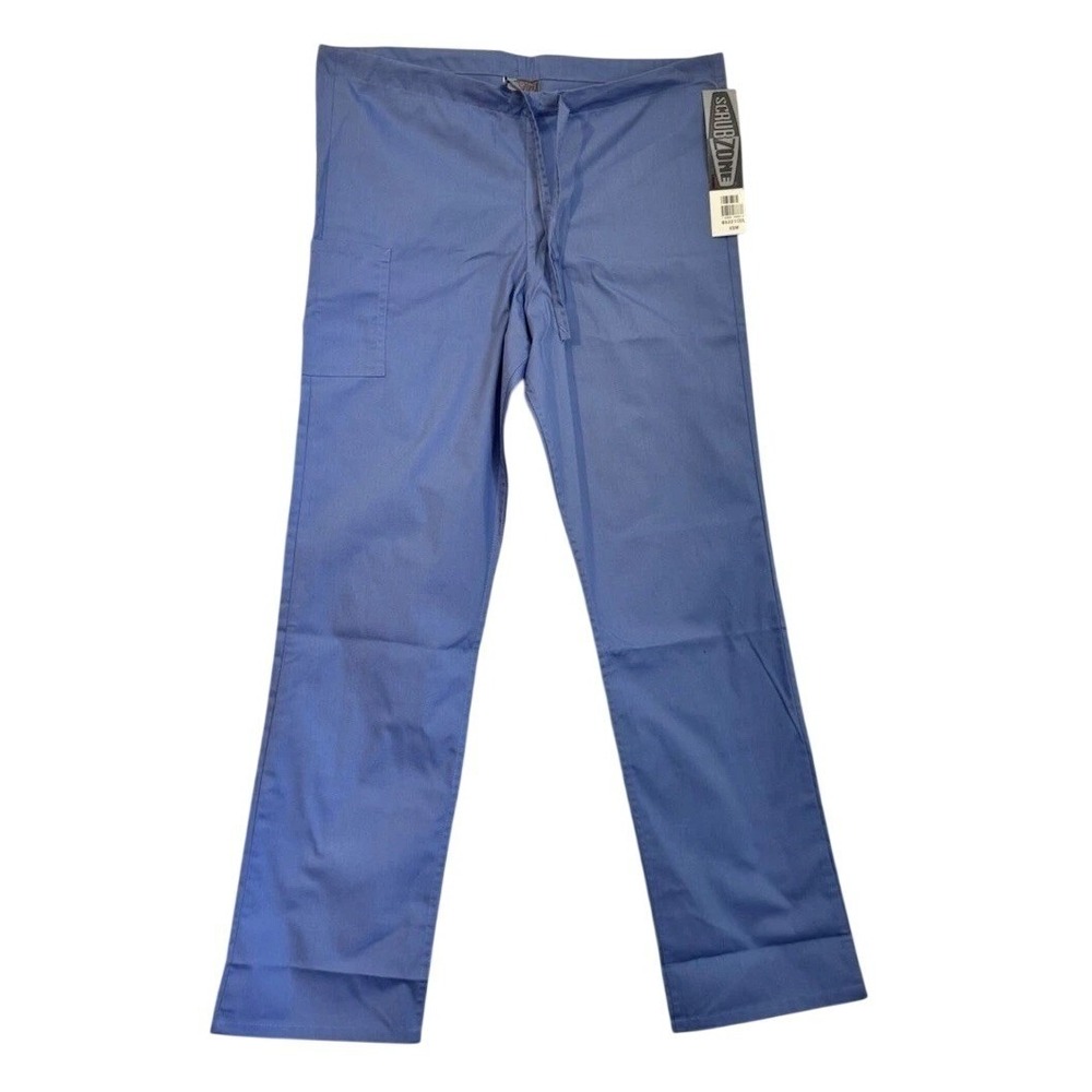 ScrubZone Scrub Pants Mens XS Ceil Blue Drawstring Cargo‎ Medical Workwear